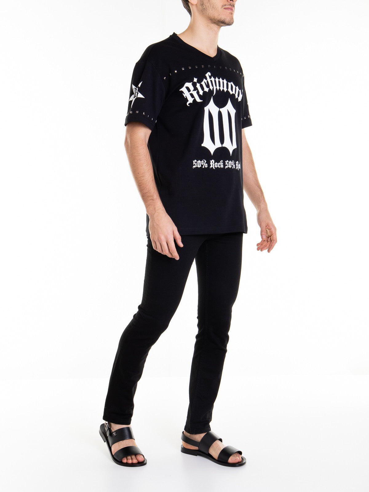 John Richmond Mens Over Stray T-Shirt In Black