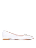 Sophia Webster Womens Butterfly Flat Shoes In White & Gold
