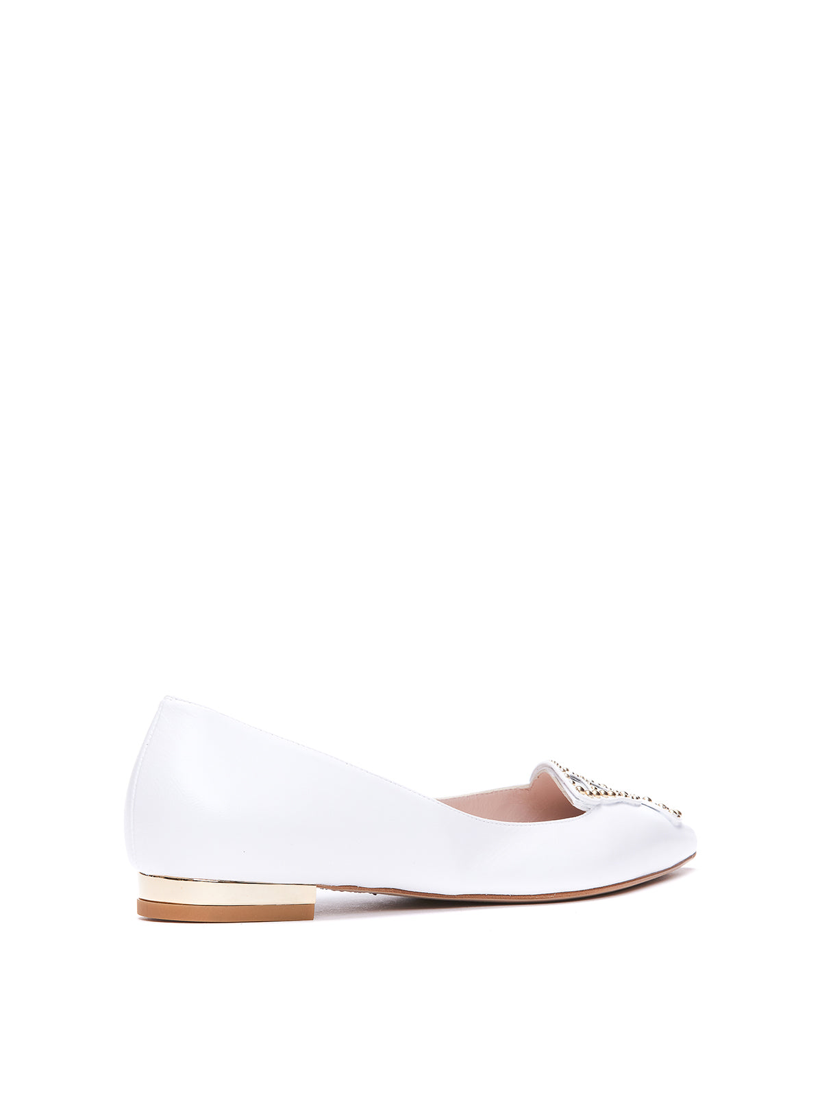 Sophia Webster Womens Butterfly Flat Shoes In White & Gold