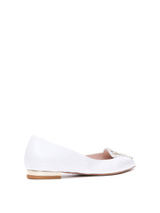Sophia Webster Womens Butterfly Flat Shoes In White & Gold
