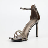 Miss Black Ladies Snazz 8 Pewter Heels