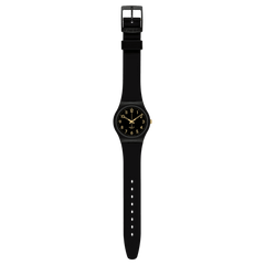 Swatch Unisex Golden Tac Watch In Black