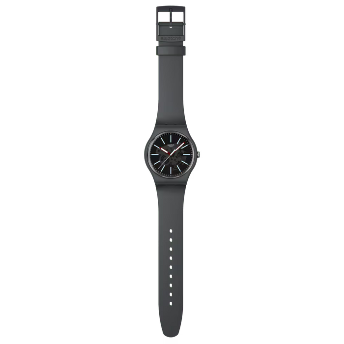 Swatch Unisex Cobblestone Street Watch In Dark Grey