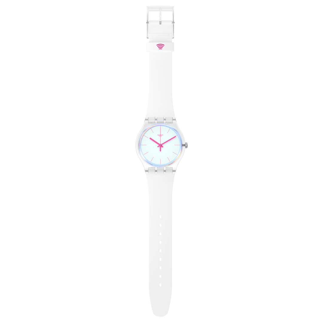 Swatch Polawhite Pay Watch In White