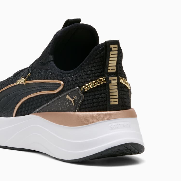 Puma Womens Sabrina Polished Chrome Sneakers In Black & Gold