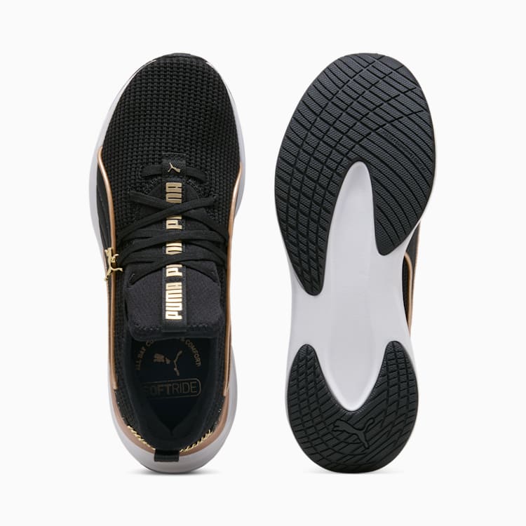 Puma Womens Sabrina Polished Chrome Sneakers In Black & Gold