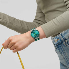 Swatch Green Casual Stripe Watch For Men