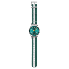 Swatch Green Casual Stripe Watch For Men