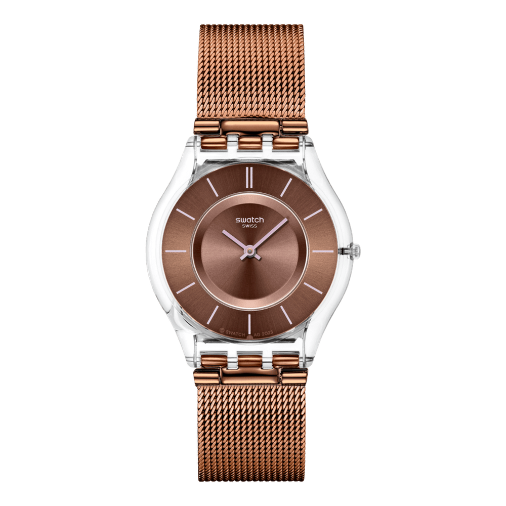 Swatch Mocha In Mind Unisex Watch In Brown