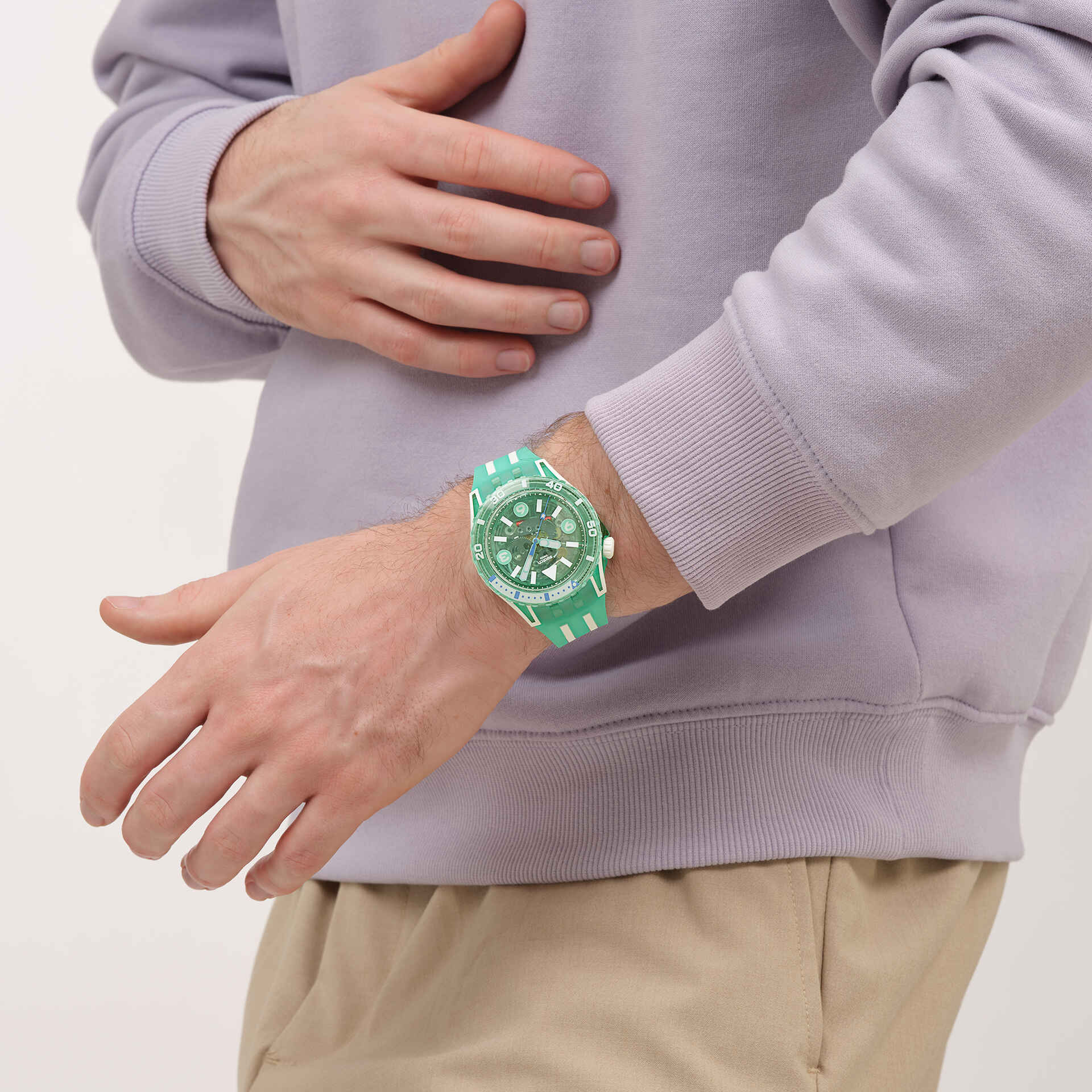 Swatch Medusae Skeleton Watch In Turquoise