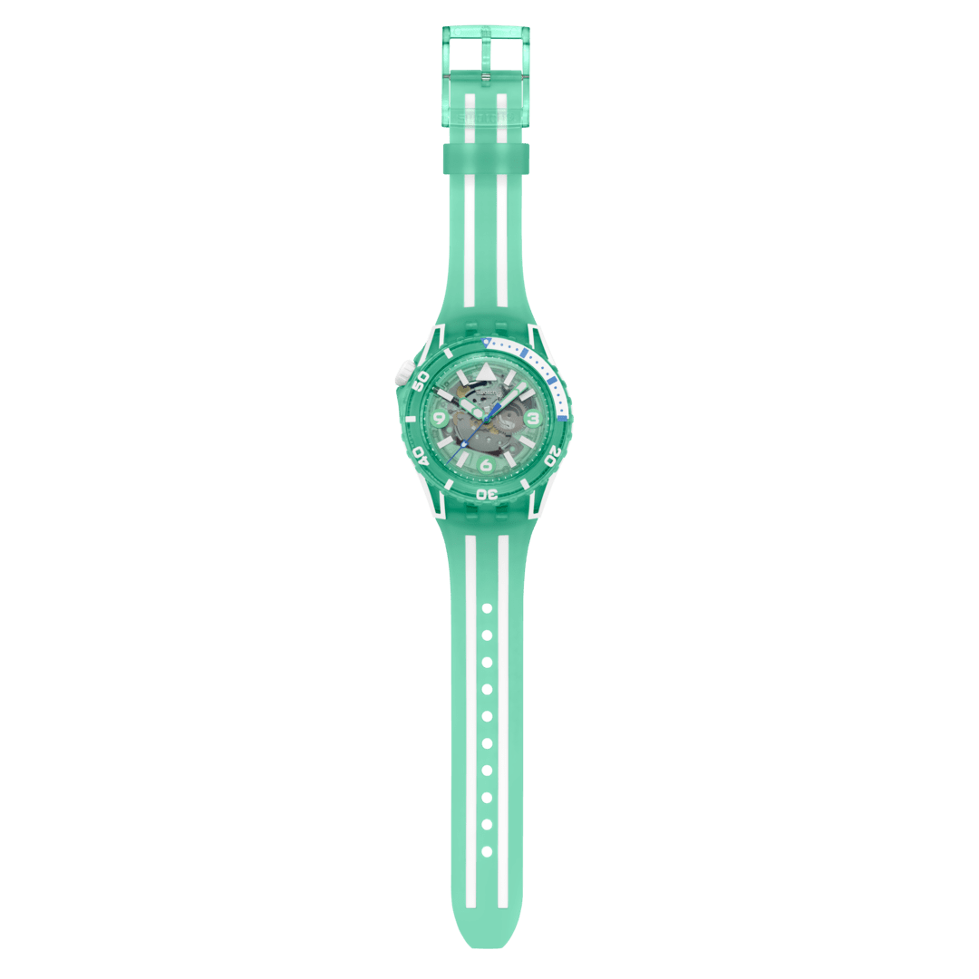 Swatch Medusae Skeleton Watch In Turquoise