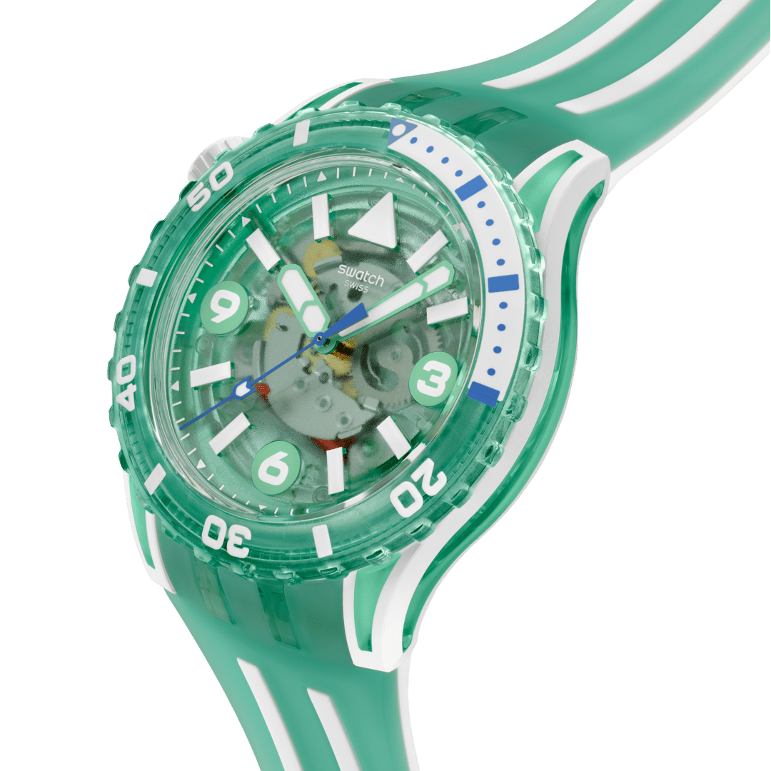 Swatch Medusae Skeleton Watch In Turquoise