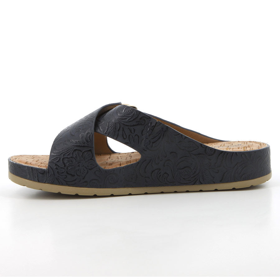 Hush Puppies Ladies Soft Tanika Emboss Sandals In Navy