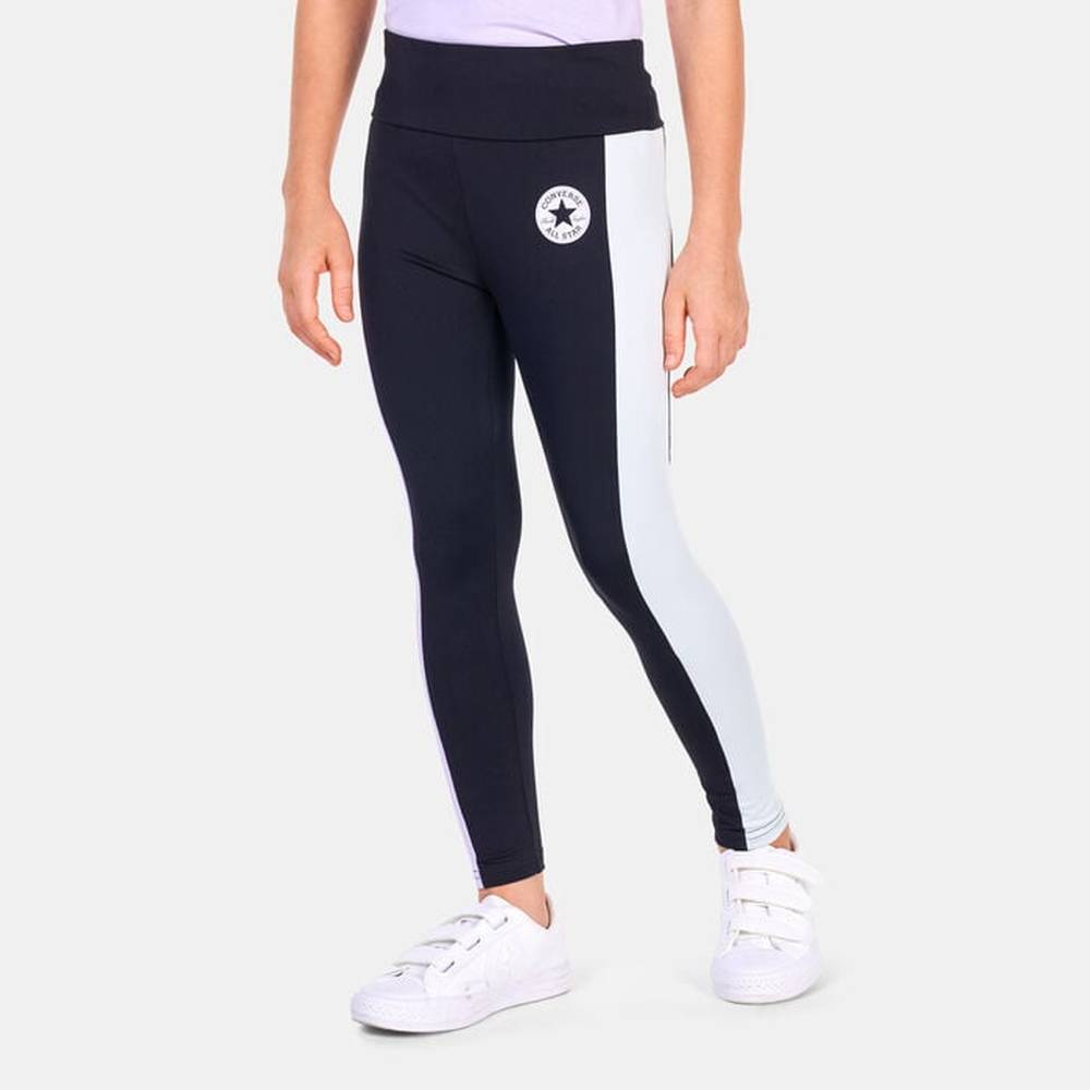 Converse Girls Blocked High Rise Legging In Black Multi