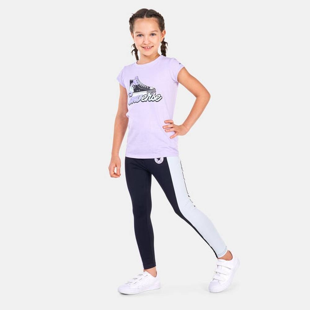 Converse Girls Blocked High Rise Legging In Black Multi