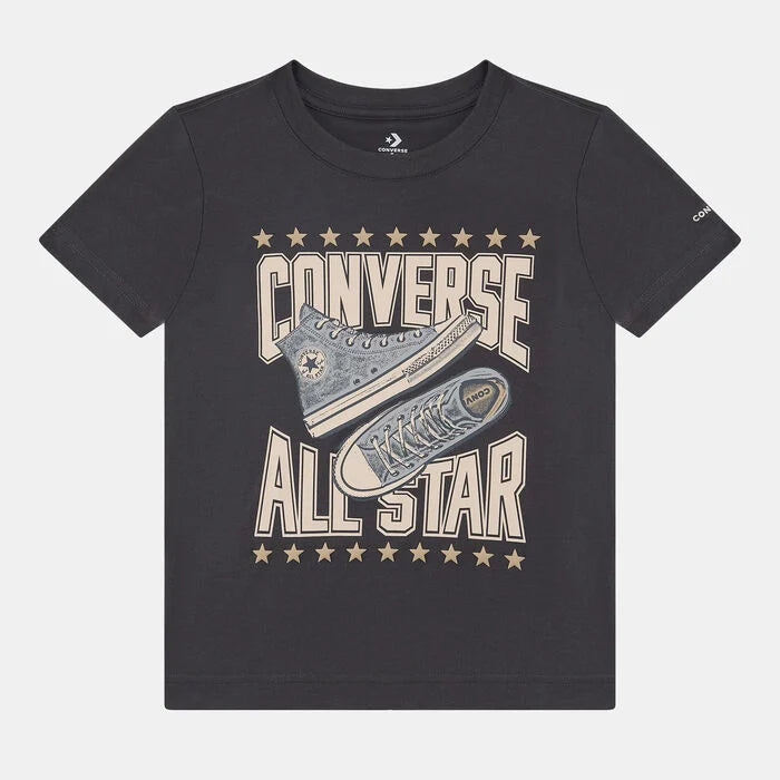 Converse Boys Sneaker Graphic T-shirt In Dark Grey