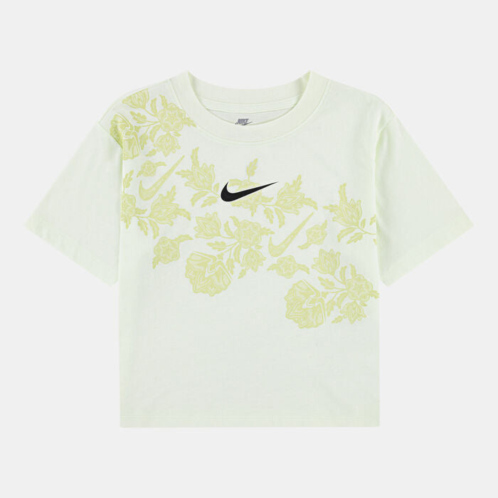 Nike Girls Lace It Up Boxy Tee T-Shits In Volt Tint