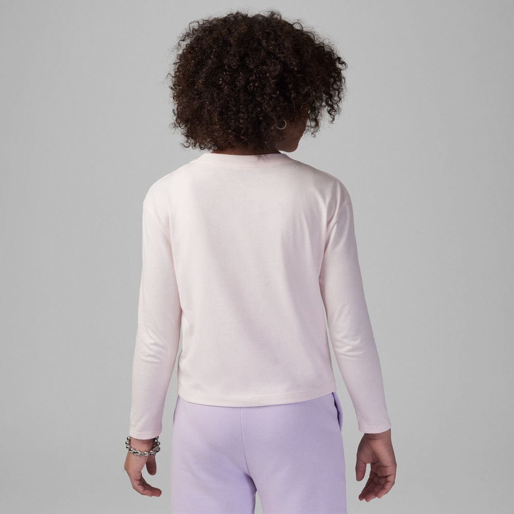 Jordan Girls Fundamentals Long Sleeves T-Shirt In Pink Wash