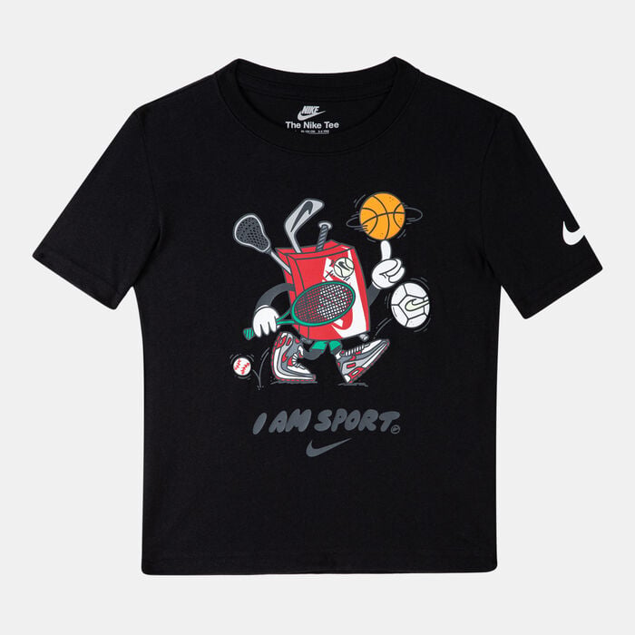 Nike Kiddies Boys I Am Sport Boxy Graphic Tee T-Shirts In Black