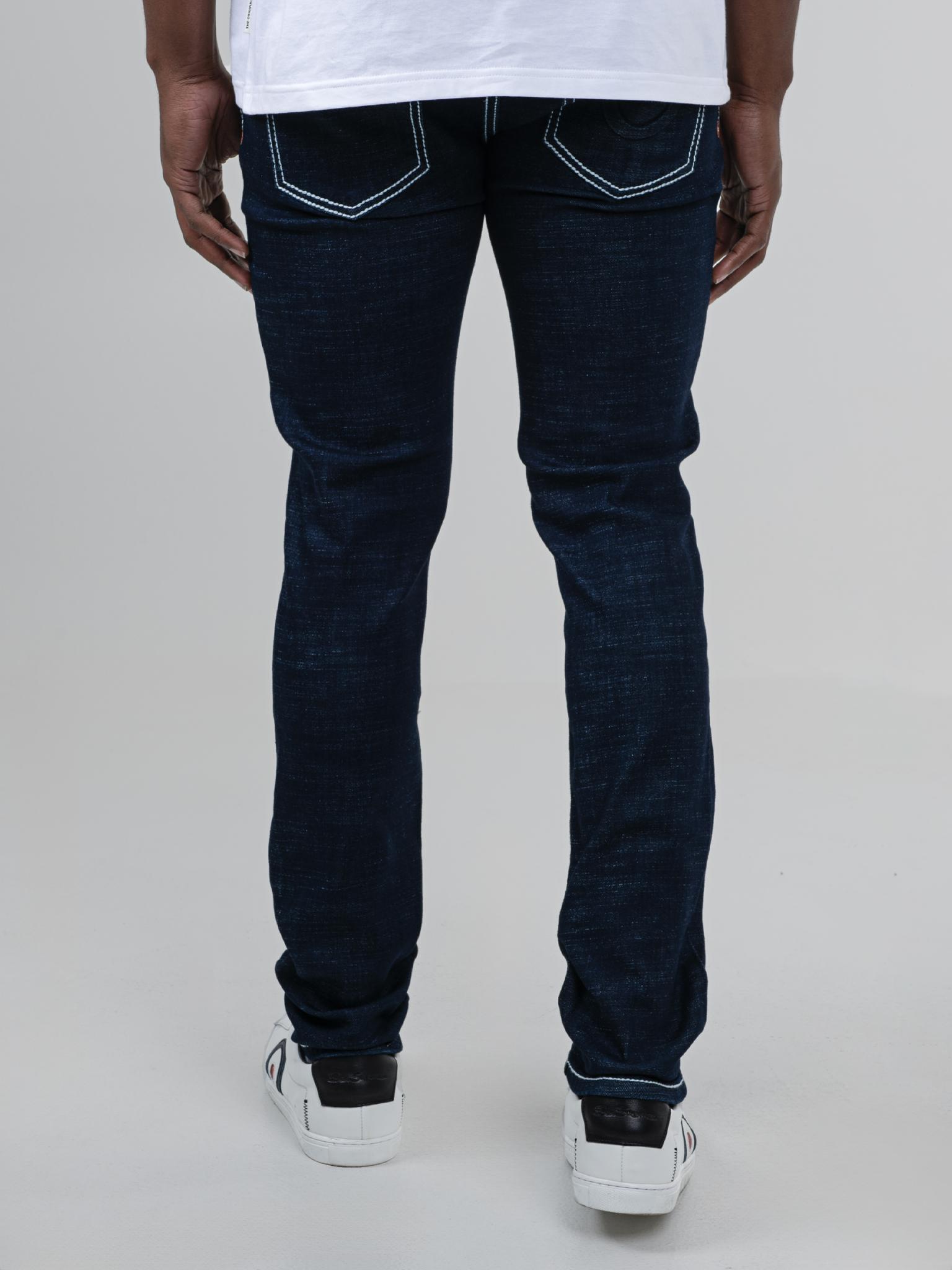 Ben Sherman Mens Saddle Stitch Slim Fit Dark Navy Jeans