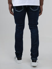 Ben Sherman Mens Saddle Stitch Slim Fit Dark Navy Jeans