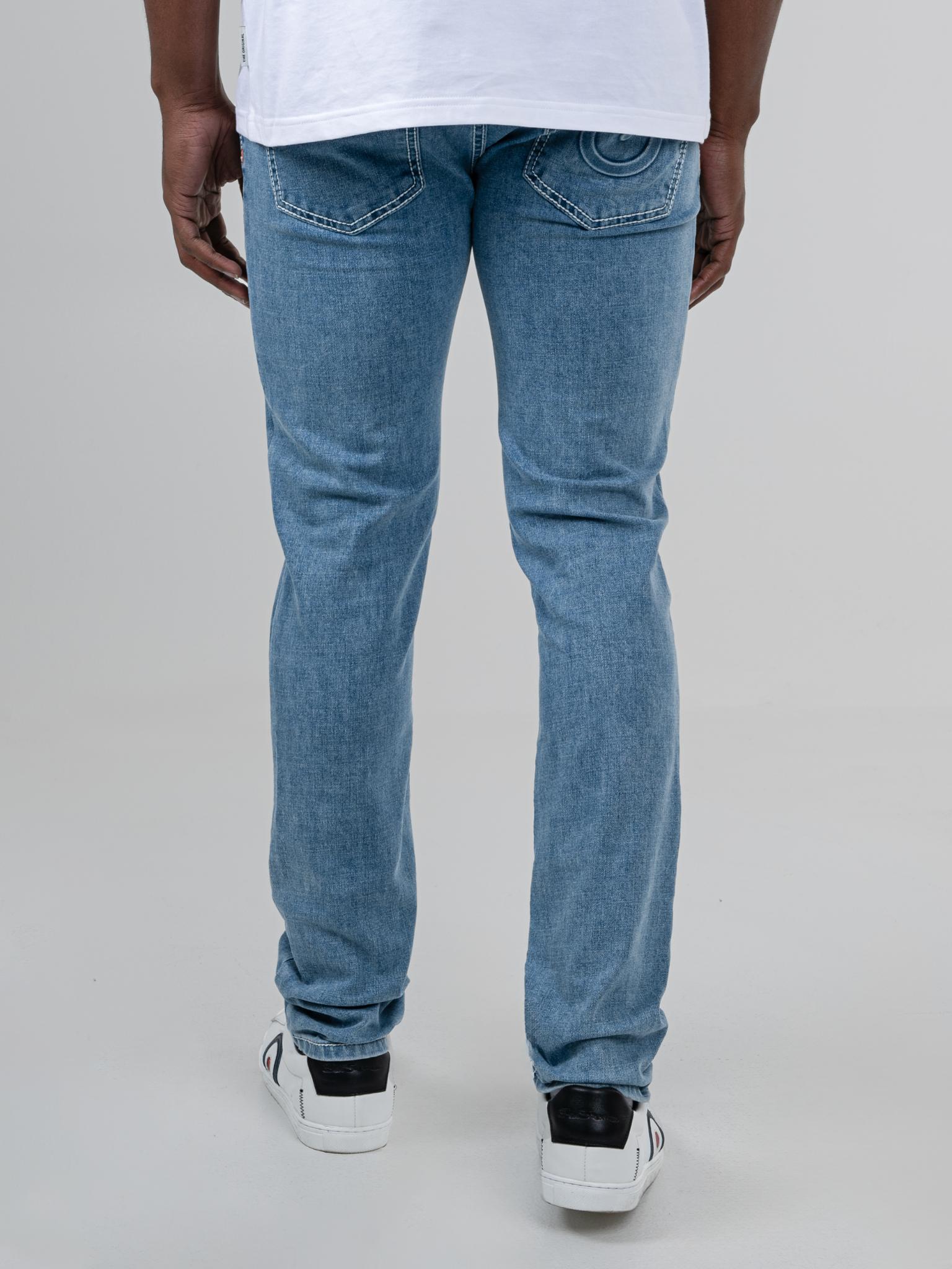 Ben Sherman Mens Saddle Stitch Slim Fit Light Blue Jeans