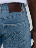 Ben Sherman Mens Saddle Stitch Slim Fit Light Blue Jeans