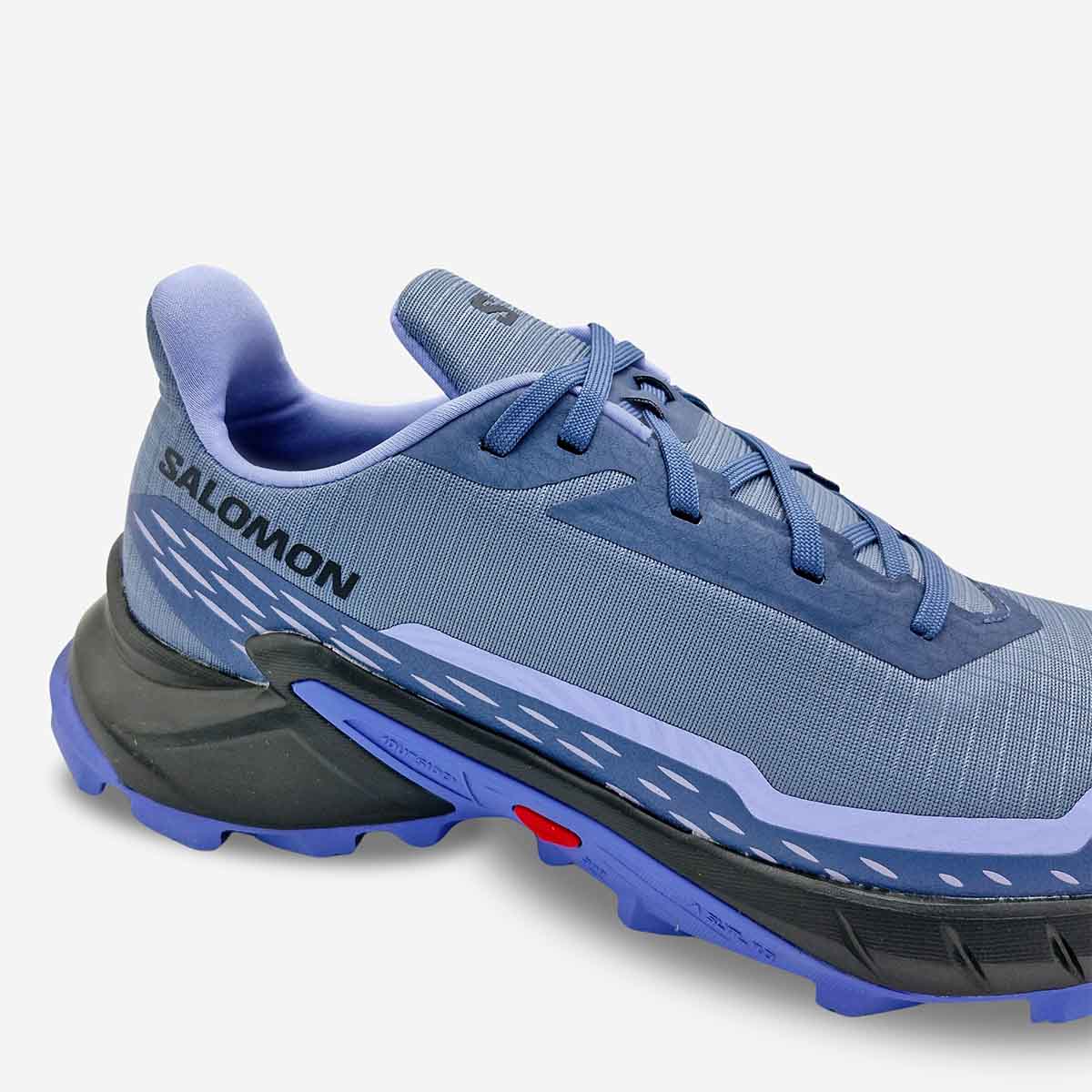 Salomon Womens Alphacross 5 Shoes In Bering Sea/Carbon/Blue Heron