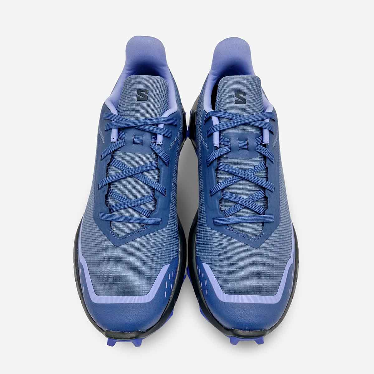 Salomon Womens Alphacross 5 Shoes In Bering Sea/Carbon/Blue Heron