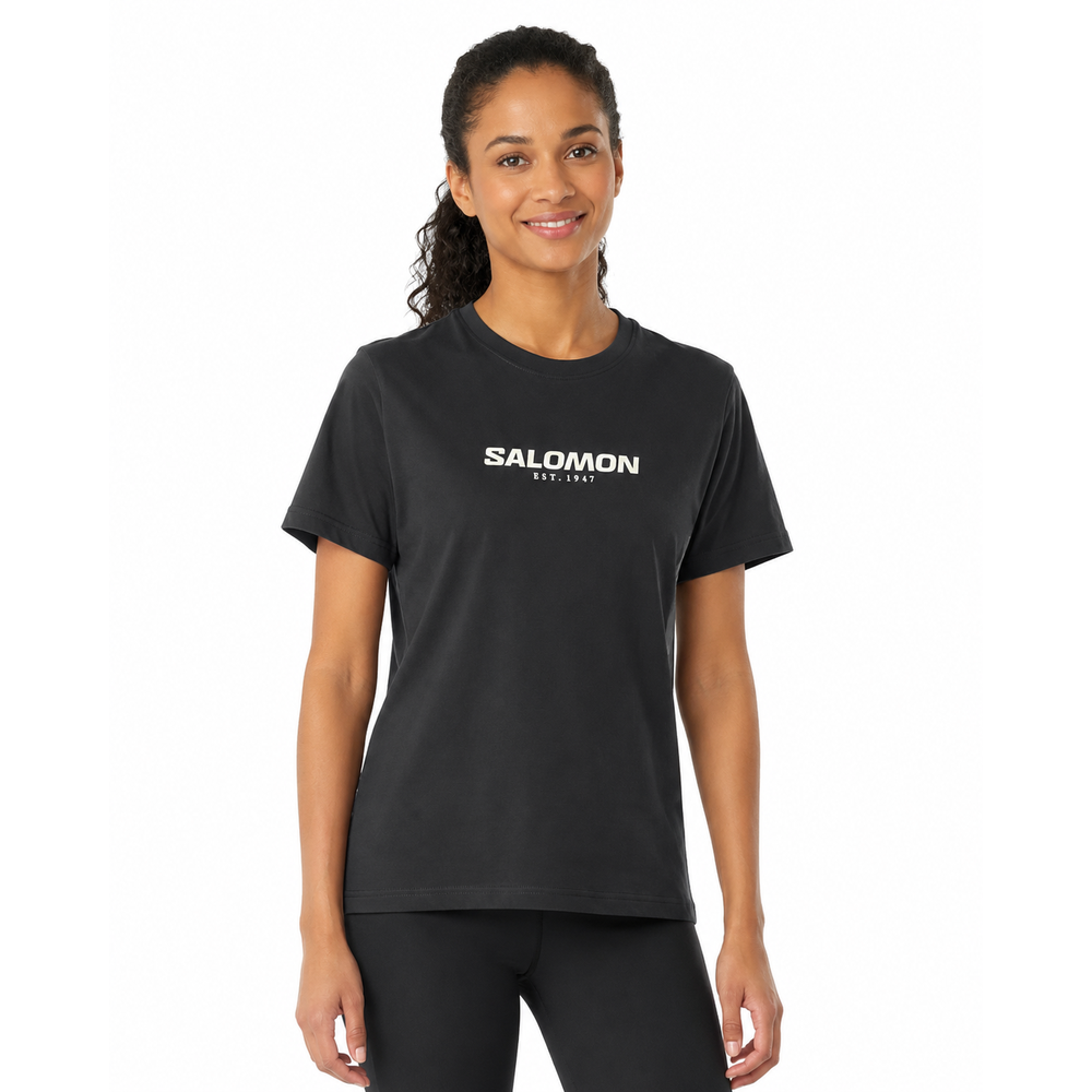 Salomon Ladies Solstice Short Sleeve T-Shirt In Black