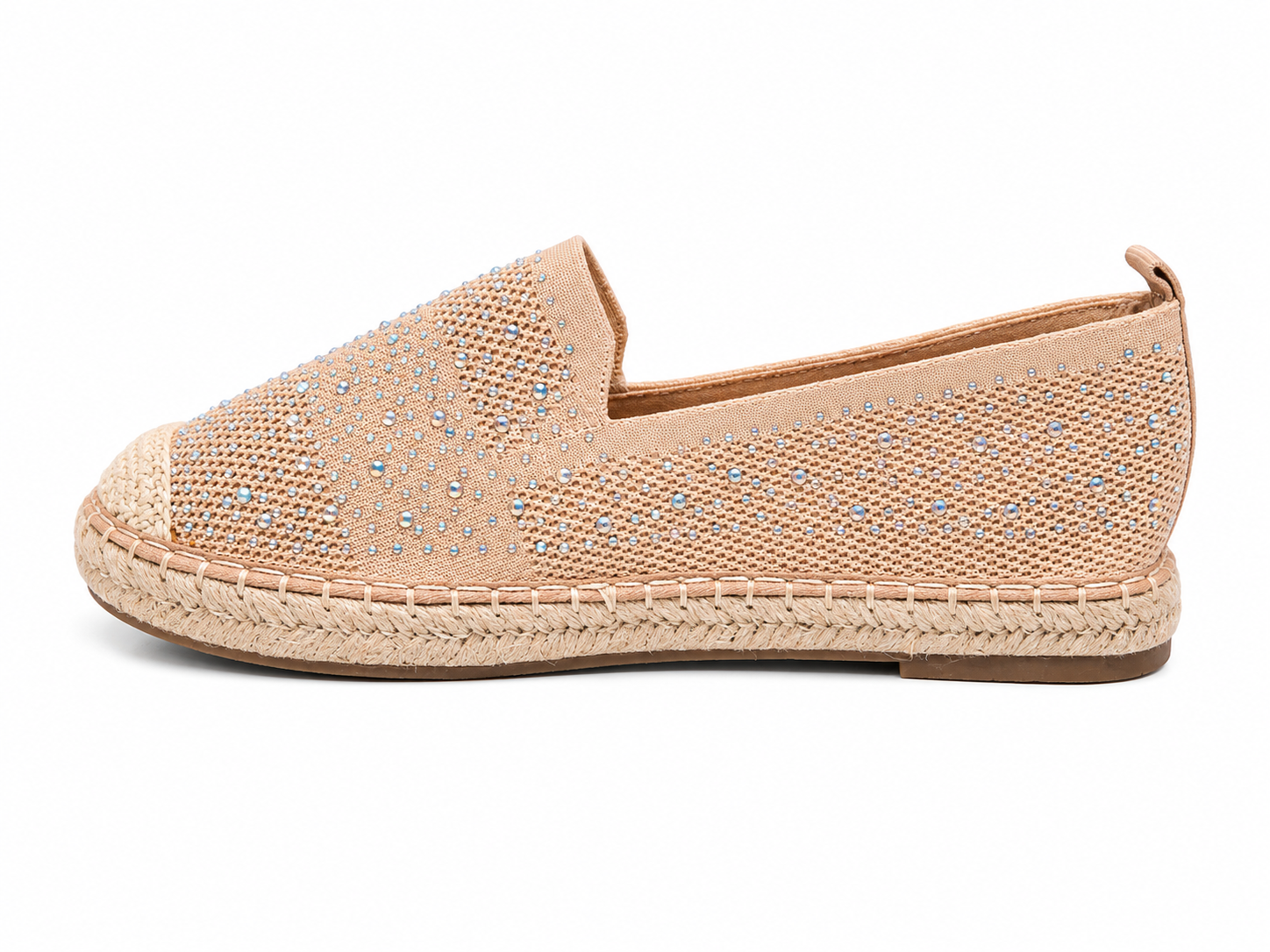 Savoy Ladies Push In Flat Shoes In Dusty Pink