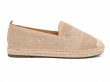 Savoy Ladies Push In Flat Shoes In Dusty Pink