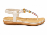 Savoy Ladies Strippy Sling Sandals In White