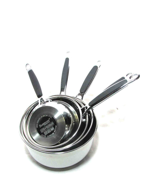 Schumann Professionnel 5 Pcs Stainless Steel Saucepan Sets In Silver