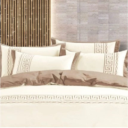 Egyptian Cotton Co T400 Donatella Duvet Cream/Stone