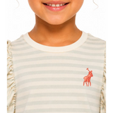 Polo Girls Chloe Frill Sleeveless T-Shirt In Cool Sage
