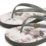Polo 0078830 Ladies Floral Flip Flops Grey