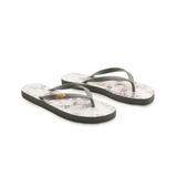 Polo Ladies Floral Flip Flops In Grey