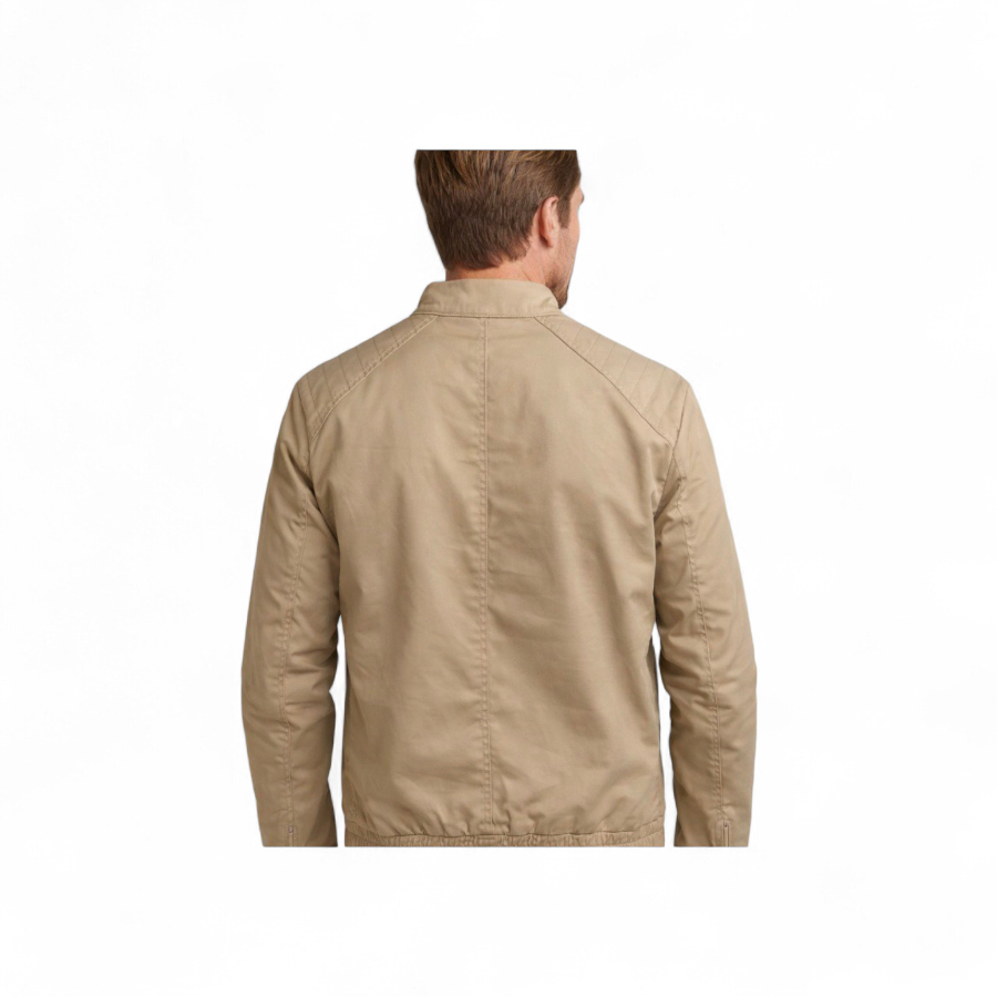 Polo Mens Long Sleeve Quilted Biker Jacket In Taup