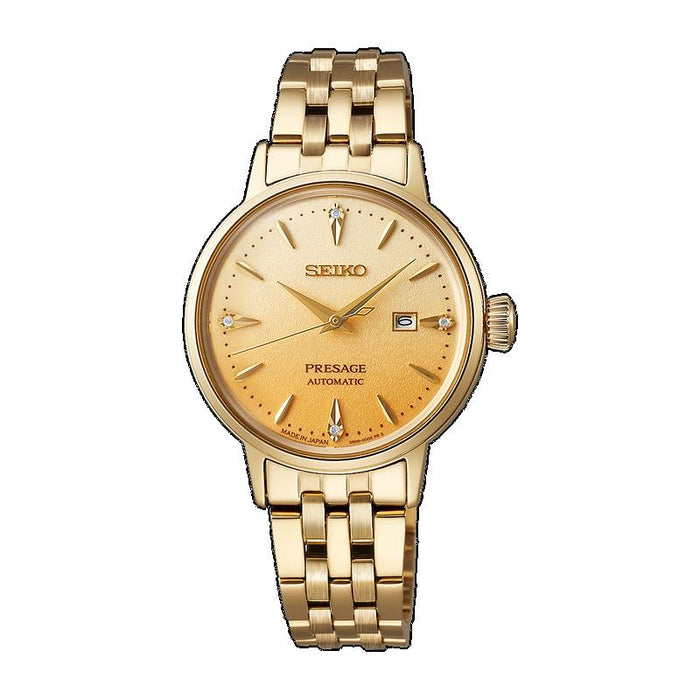 Seiko Ladies Presage Watch In Gold