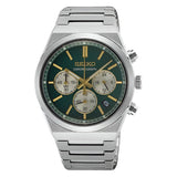 Seiko Sport Chronograph Watch - Silver/Green