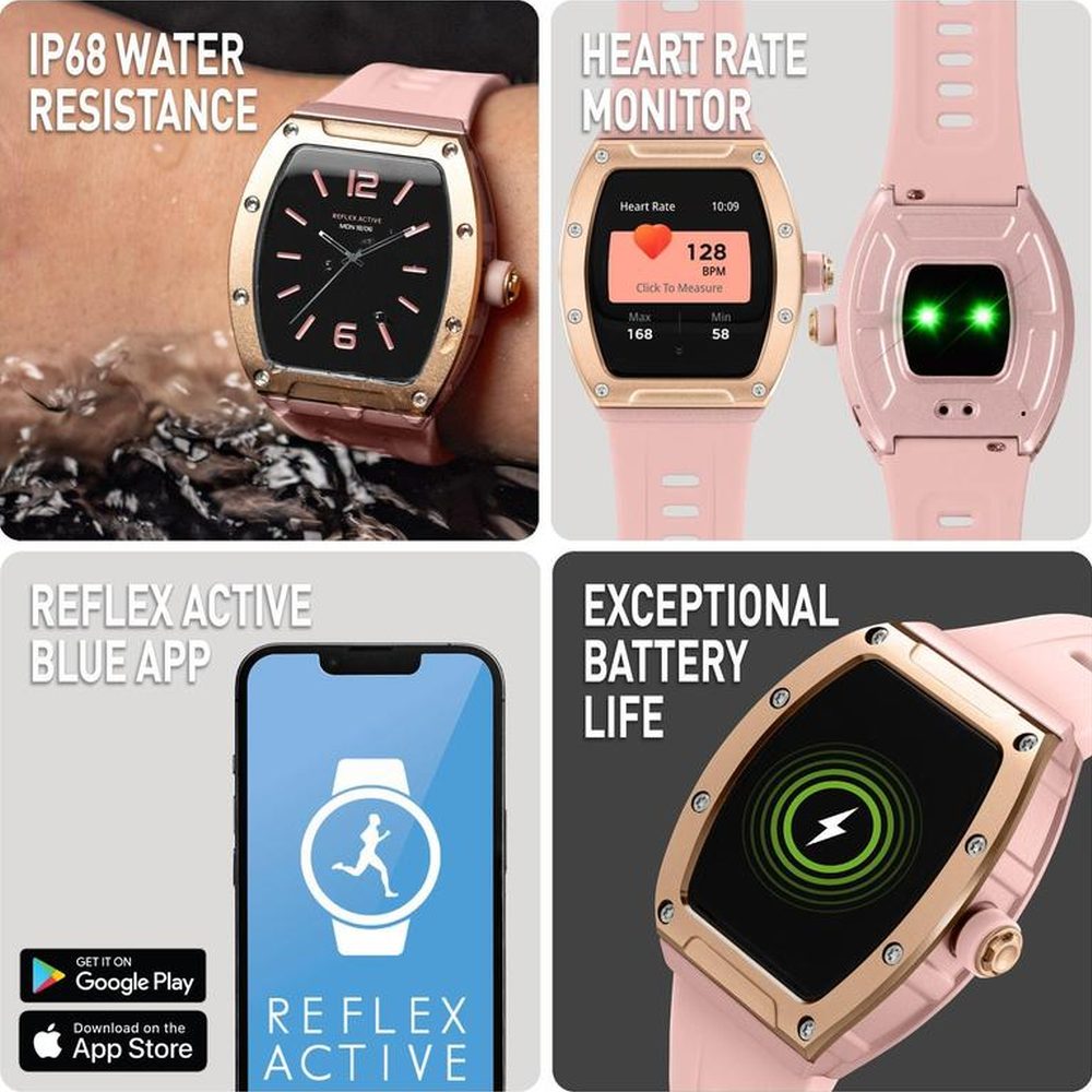 Reflex Active Silicone Strap Watch In Pink