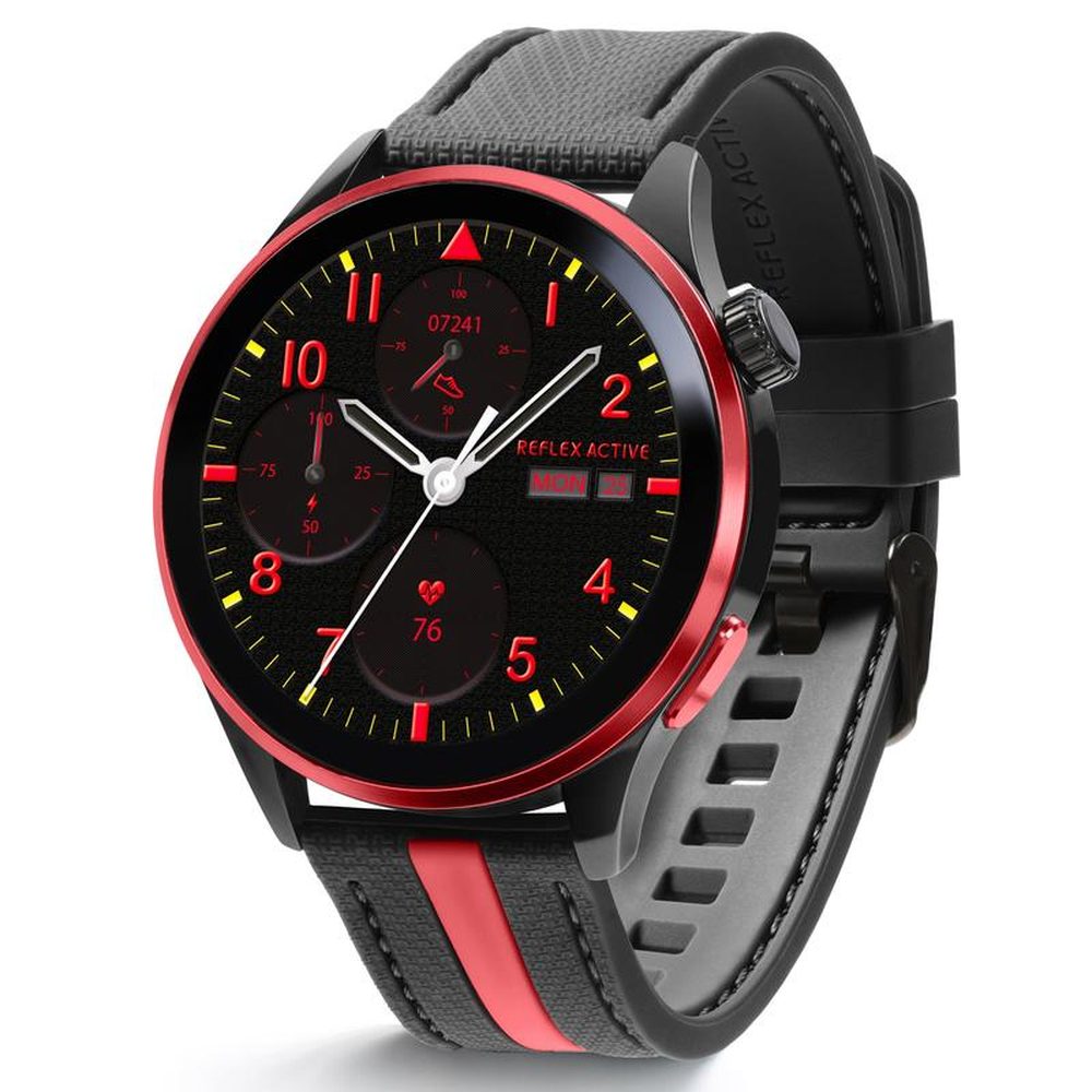 Reflex Active Ip Unisex Red Aluminium Top Watch In Black