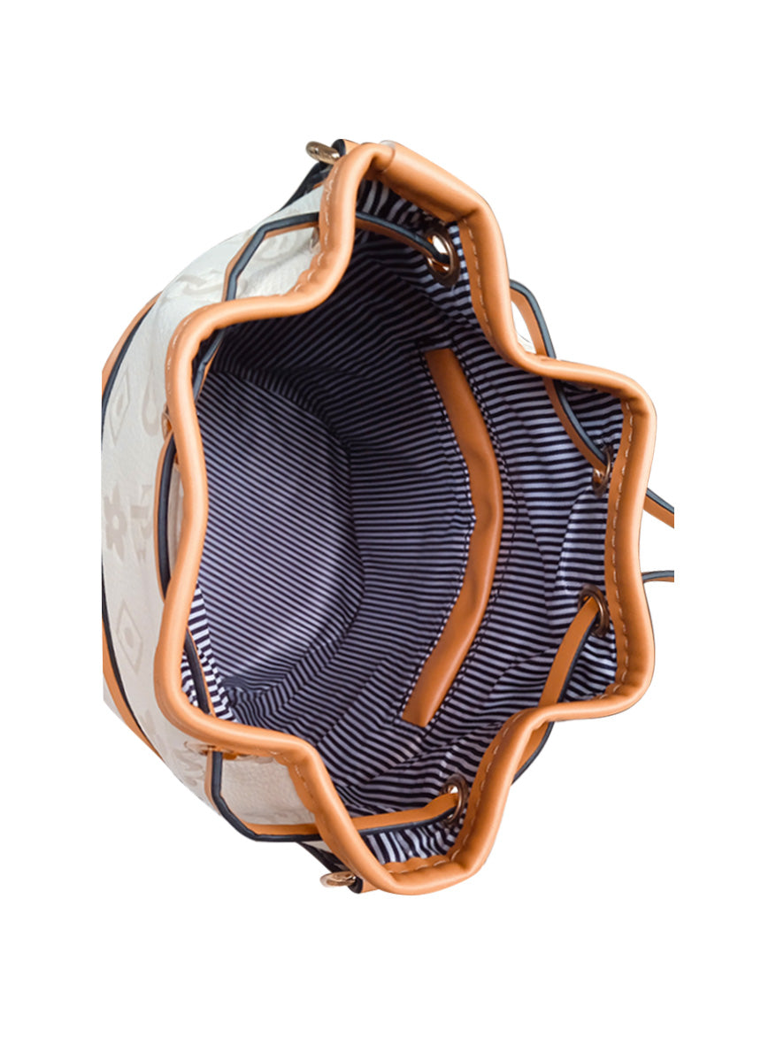 Sissyboy Ladies Cream Mini Debossed Bucket Bag