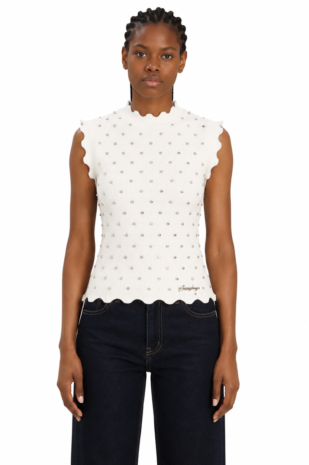 Sissy Boy Keep Wishing Knit Top In Off White