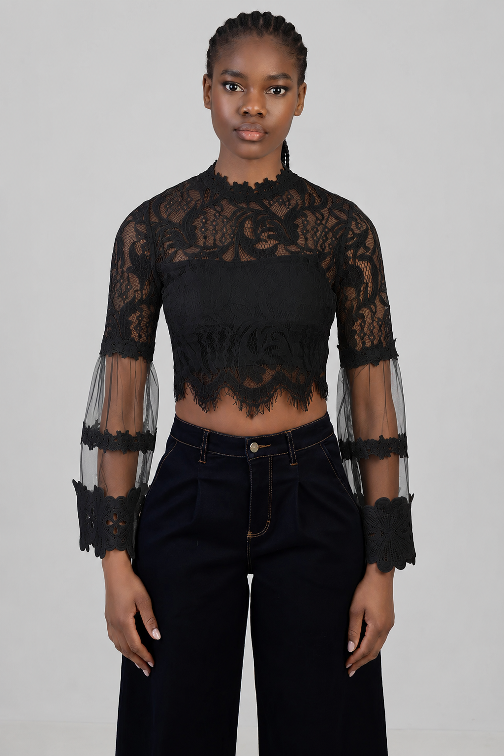 Sissy Boy Longsleeve In Your World Blouse In Black