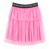 Sissy Boy Tierd Skirt With Branded Elastic In Bubblegum
