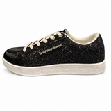 Sissy Boy Whitney Patent Glitter Sneakers In Black