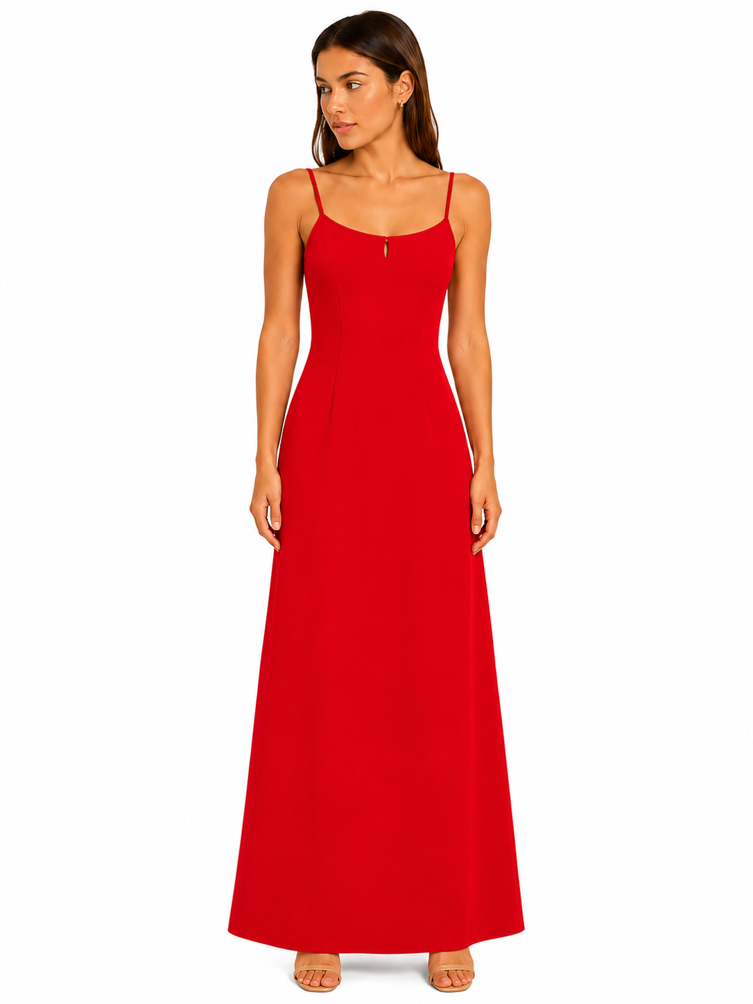 Sissyboy Maxi With A V-Neckline Dress In Red
