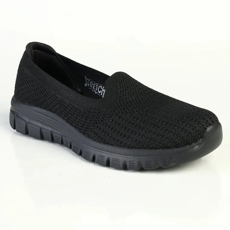 Sketchers Womens Graceful Slip-On Shoes In Black